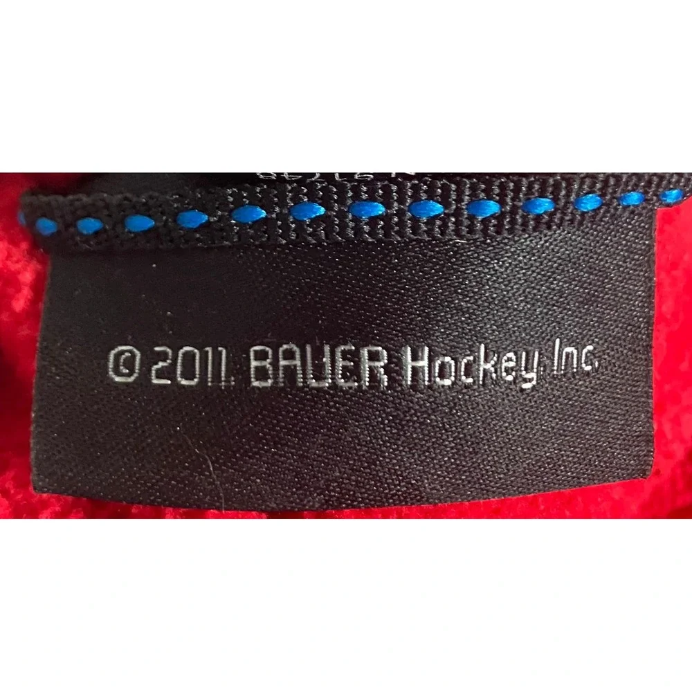 Bauer Team Youth Large Red Full Zip Hockey Warm Up Jacket Reflective Softshell